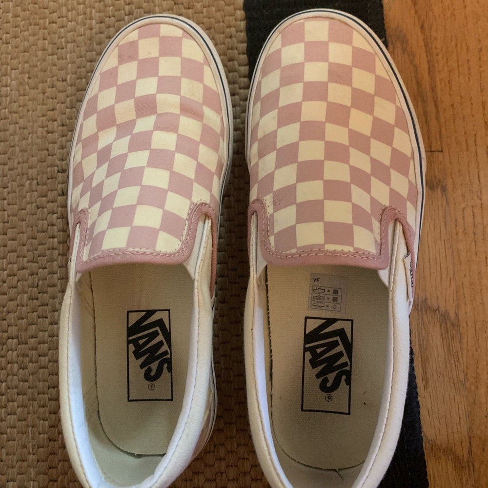 pink and white vans